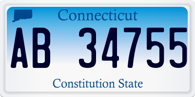 CT license plate AB34755