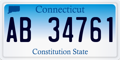 CT license plate AB34761