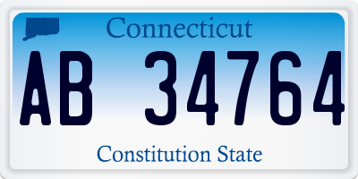 CT license plate AB34764