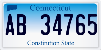 CT license plate AB34765
