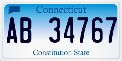 CT license plate AB34767