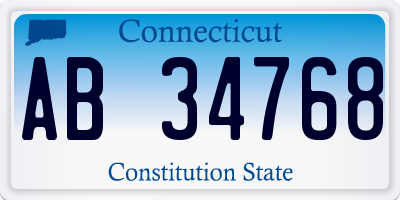 CT license plate AB34768