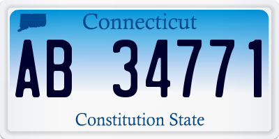 CT license plate AB34771