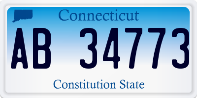 CT license plate AB34773