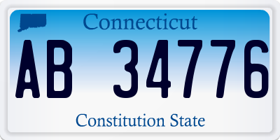 CT license plate AB34776