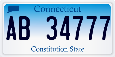 CT license plate AB34777