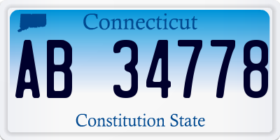 CT license plate AB34778