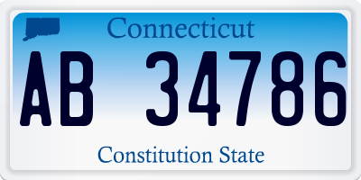 CT license plate AB34786