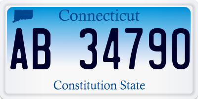 CT license plate AB34790