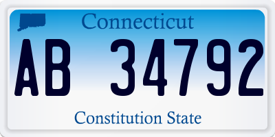 CT license plate AB34792