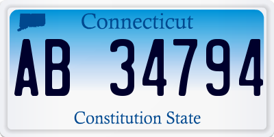 CT license plate AB34794