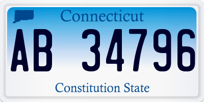 CT license plate AB34796