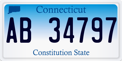 CT license plate AB34797