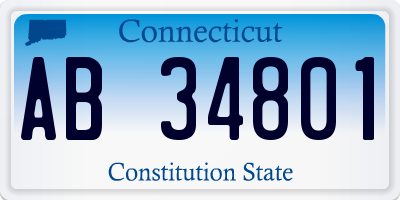 CT license plate AB34801