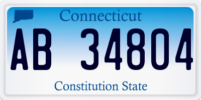 CT license plate AB34804