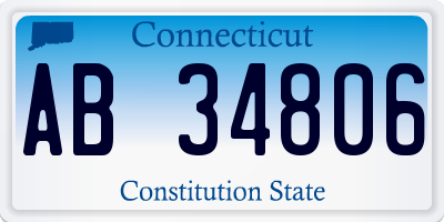 CT license plate AB34806