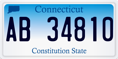 CT license plate AB34810