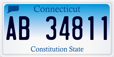 CT license plate AB34811