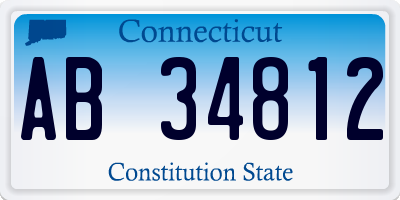 CT license plate AB34812