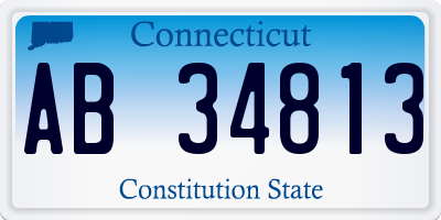 CT license plate AB34813