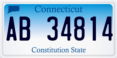 CT license plate AB34814