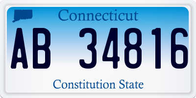 CT license plate AB34816