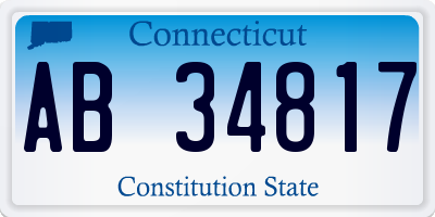 CT license plate AB34817