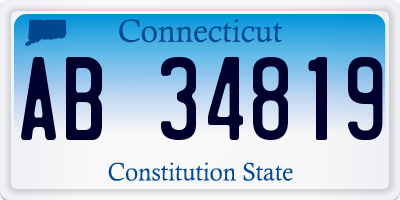 CT license plate AB34819