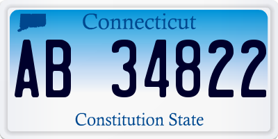 CT license plate AB34822