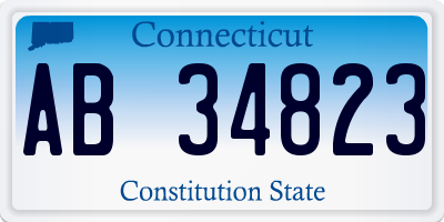 CT license plate AB34823