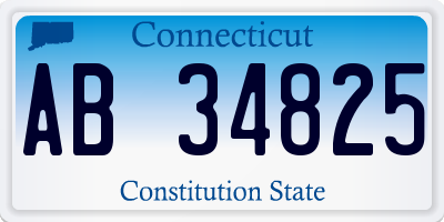 CT license plate AB34825