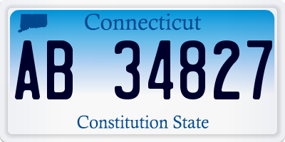 CT license plate AB34827