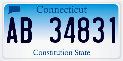 CT license plate AB34831