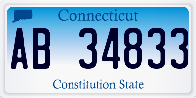 CT license plate AB34833
