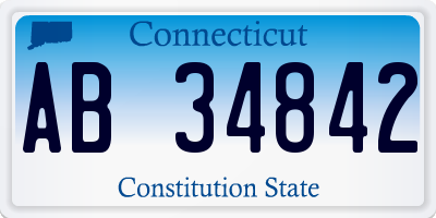 CT license plate AB34842