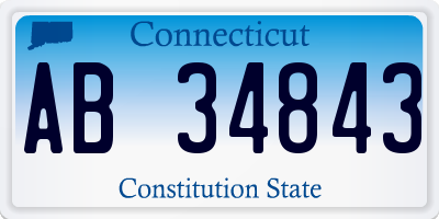 CT license plate AB34843