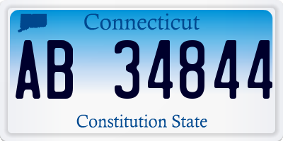CT license plate AB34844