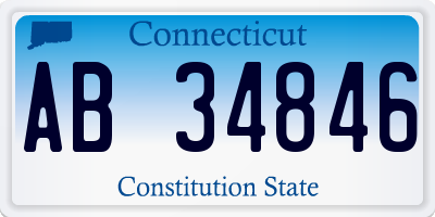 CT license plate AB34846