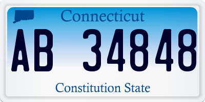 CT license plate AB34848