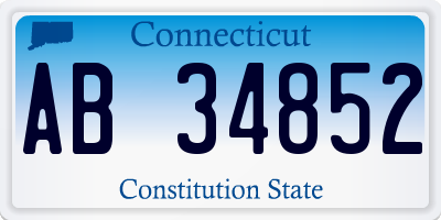 CT license plate AB34852