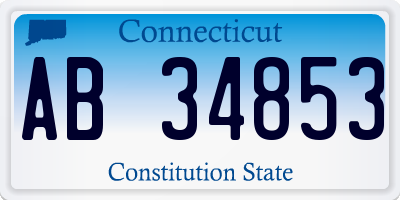 CT license plate AB34853