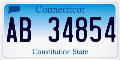 CT license plate AB34854
