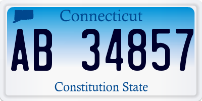 CT license plate AB34857