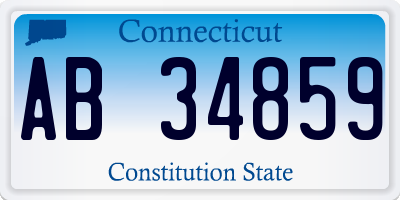 CT license plate AB34859