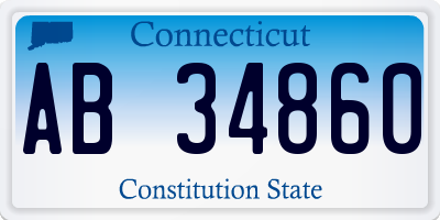 CT license plate AB34860