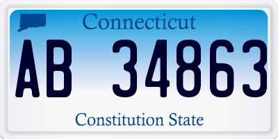 CT license plate AB34863