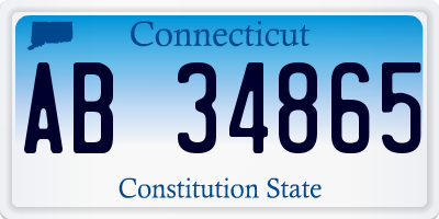 CT license plate AB34865