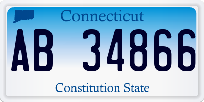 CT license plate AB34866