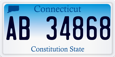 CT license plate AB34868