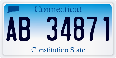 CT license plate AB34871